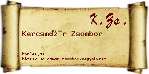 Kercsmár Zsombor névjegykártya