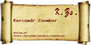Kercsmár Zsombor névjegykártya